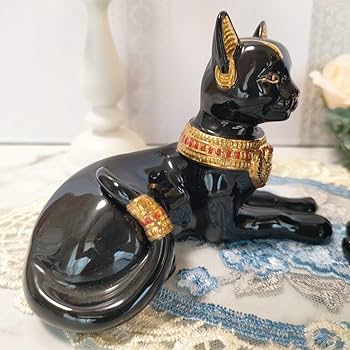 Amazon.co.jp: 24K エジプト 黒猫 レノックス ジュエリー 陶器 置物